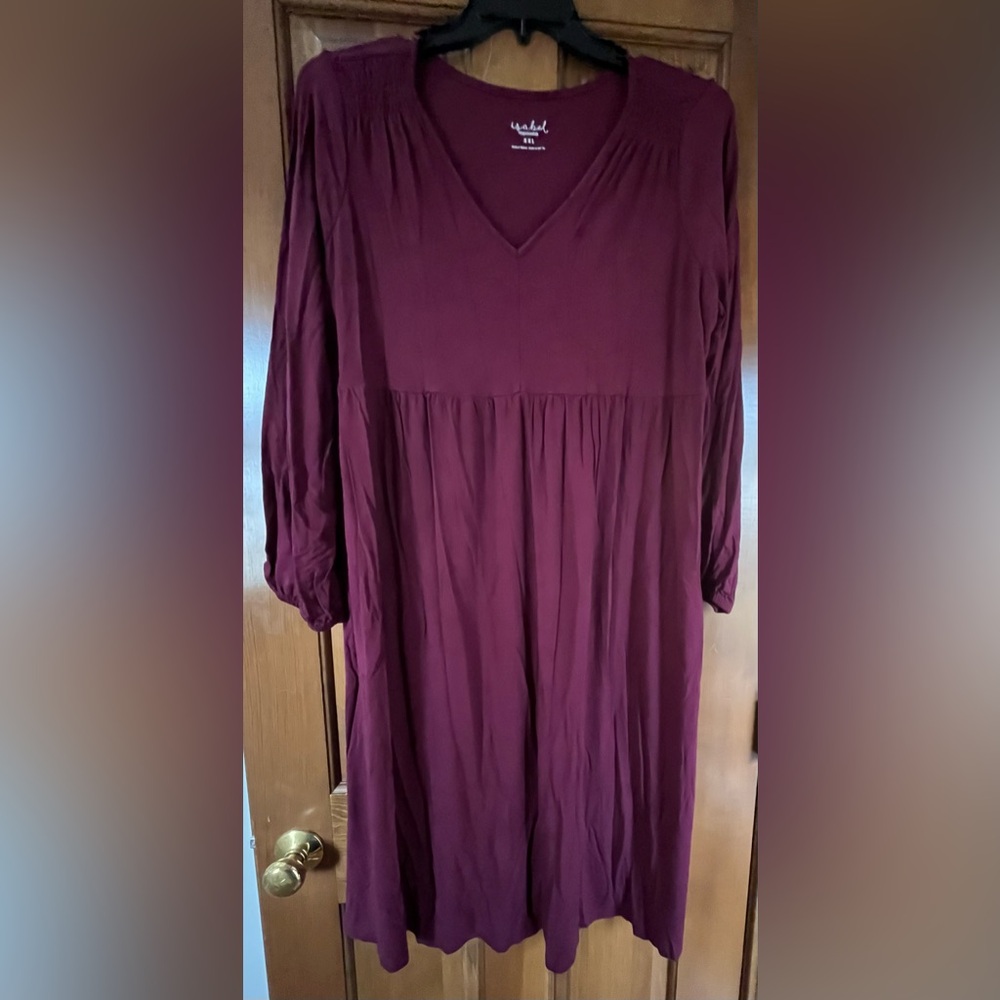 Isabel Maternity by Ingrid & Isabel Wine Long Sleeve Dress